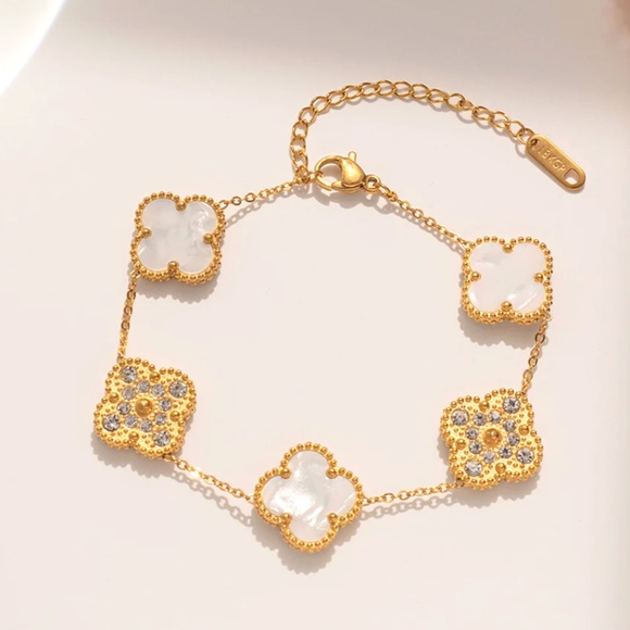 Luxury Women Geometric Titanium Steel 18K Gold Plated Bracelets - Picture 1 of 1